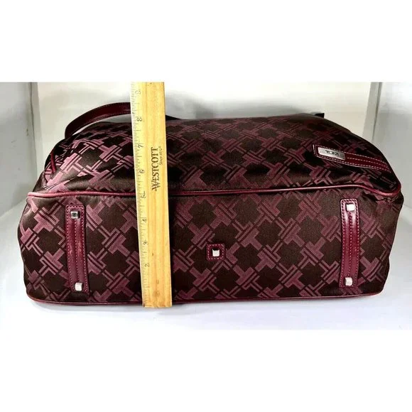 Tumi Womens Signature Maroon Burgundy Multi Compartment Laptop Briefcase Bag